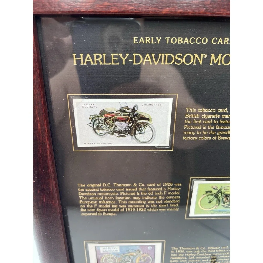Vintage Harley Davidson Early Tobacco Card Framed Display 99400-94V‎
